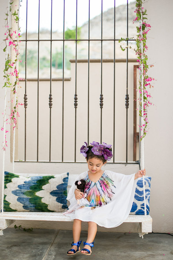 Hot pink floral birthday party in Cabo