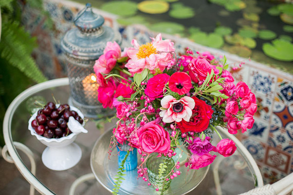 hot pink floral arrangements