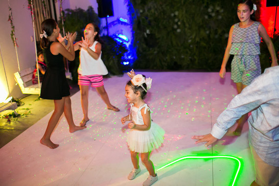 Hot pink floral birthday party in Cabo
