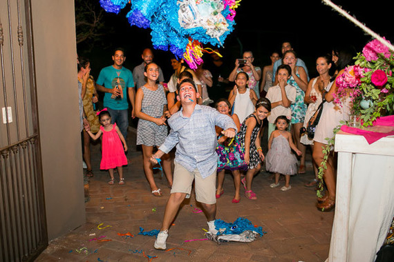 Hot pink floral birthday party in Cabo