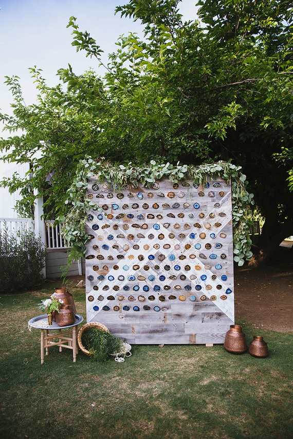Boho escort card display