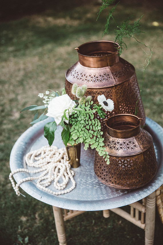 Boho wedding reception decor