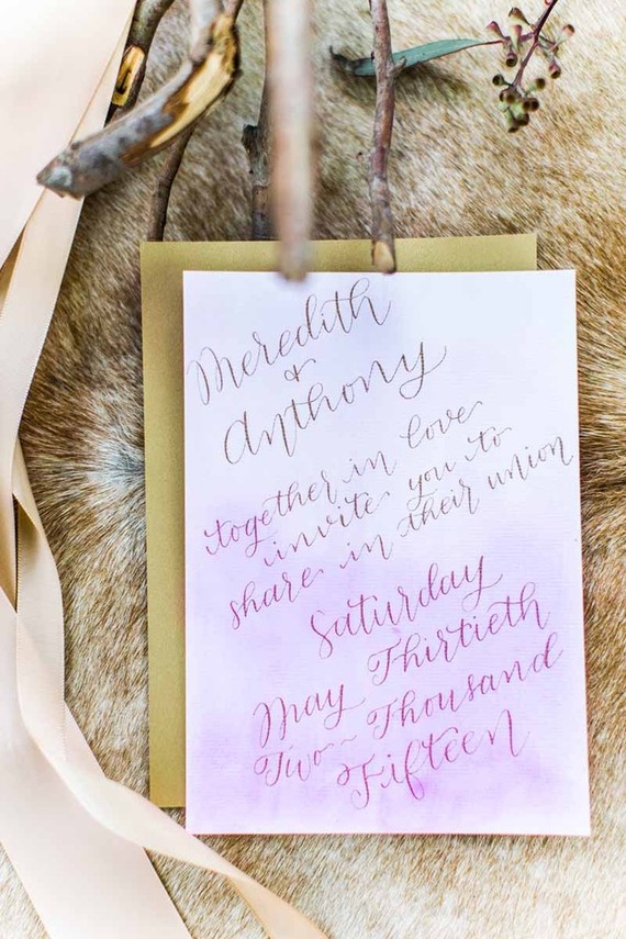 Ombre wedding invitation