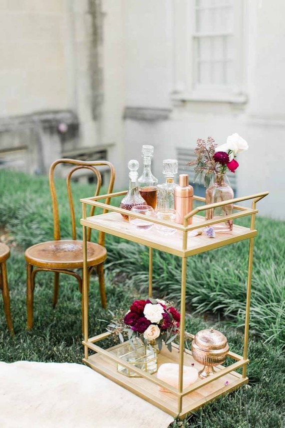 Gold bar cart