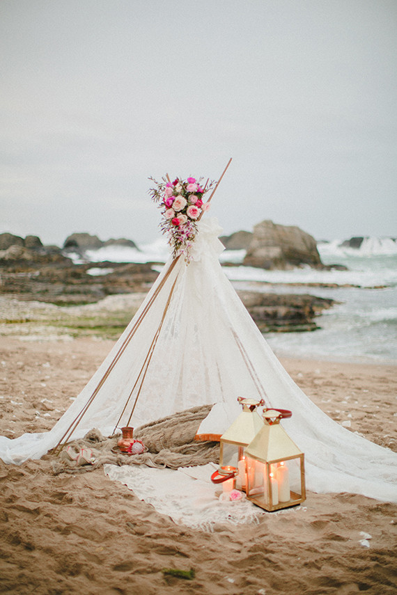 Beach bohemian teepee