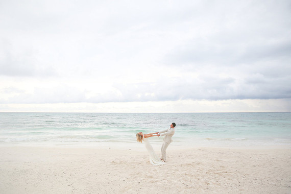 Beach wedding portrait