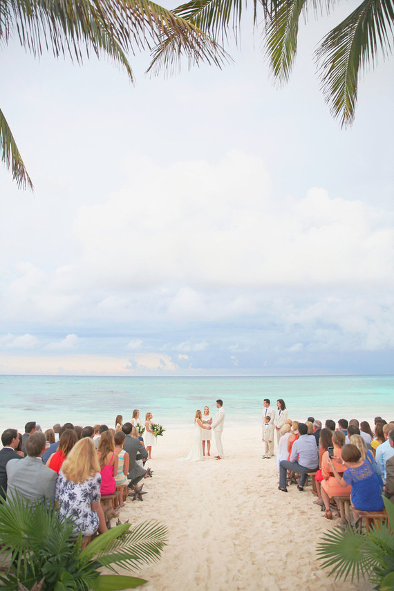 Beach wedding ceremony