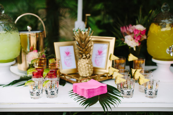 Aloha themed bridal shower decor