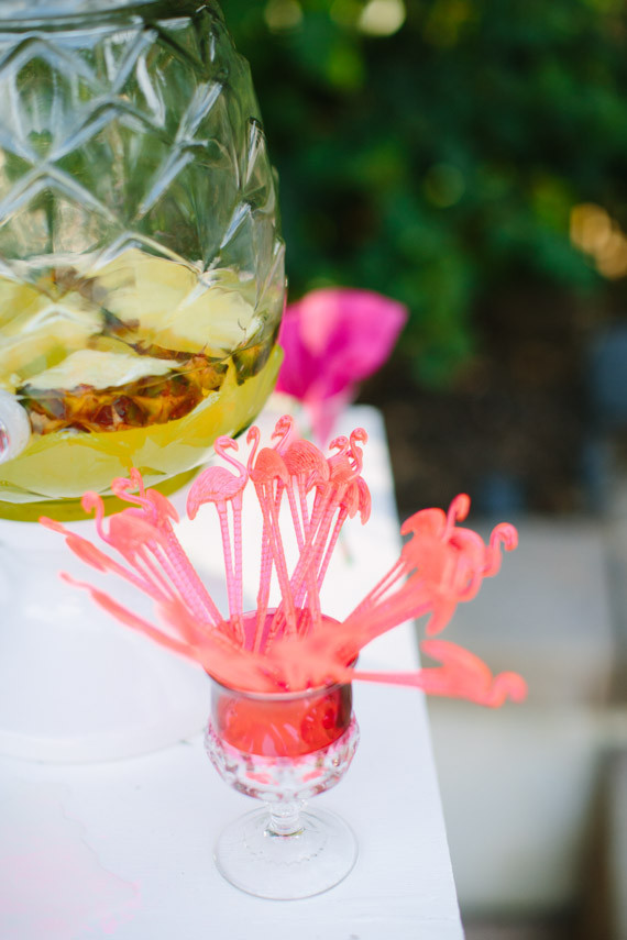Flamingo cocktail stirrers