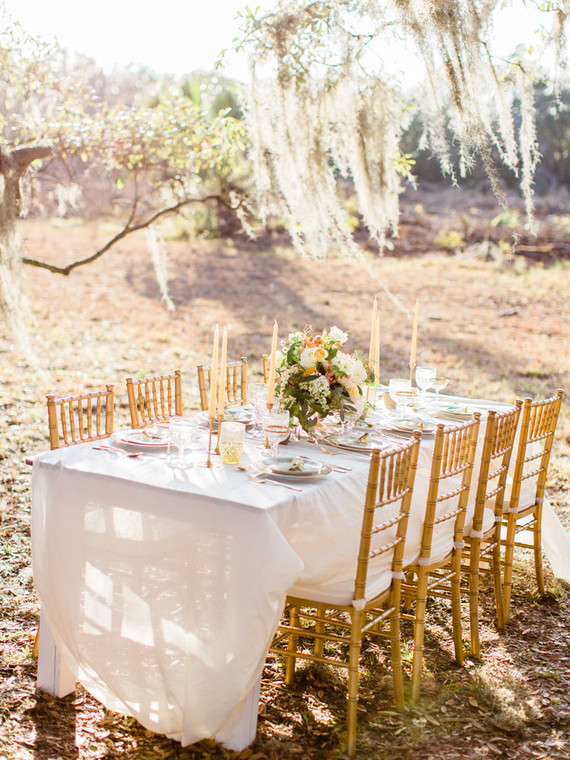 Romantic spring wedding tablescape
