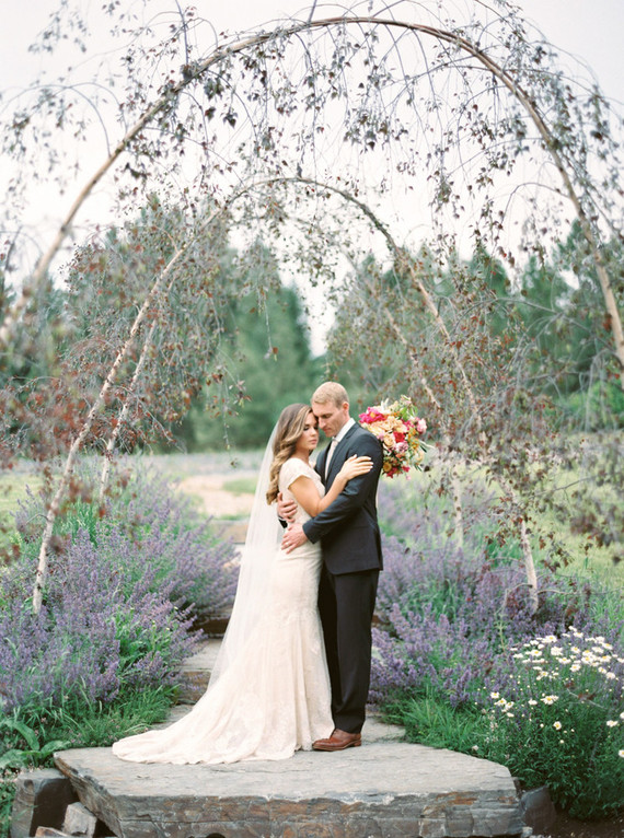 Outdoor wedding portrait