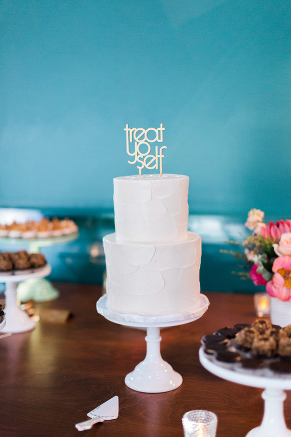 White wedding cake