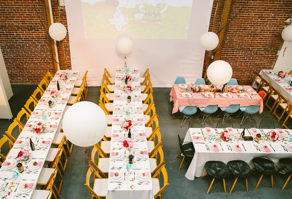 Modern wedding reception