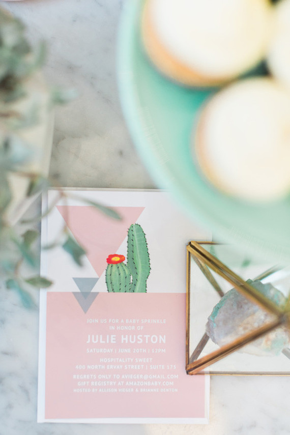 geometric baby shower invites