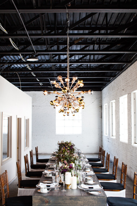 Industrial modern wedding reception