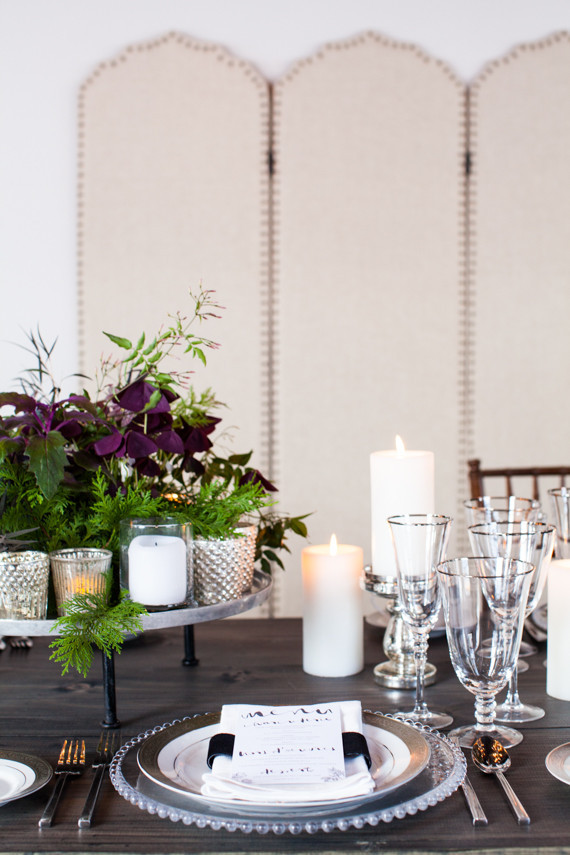 Winter wedding place setting