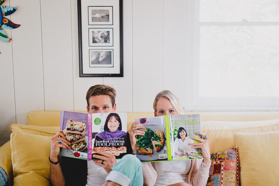 At home fall engagement portrait