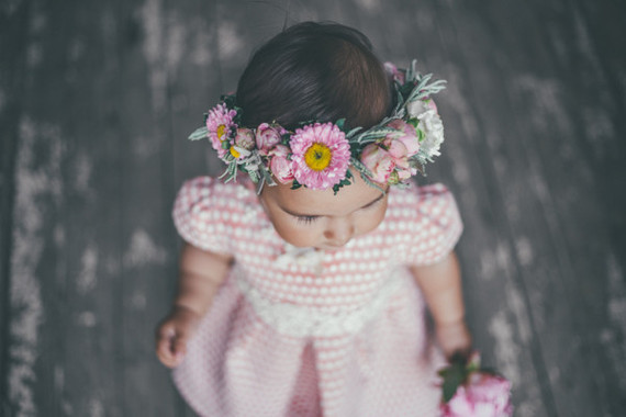 little girl and flower crown