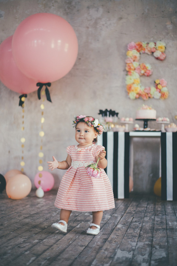blush and gold first birthday