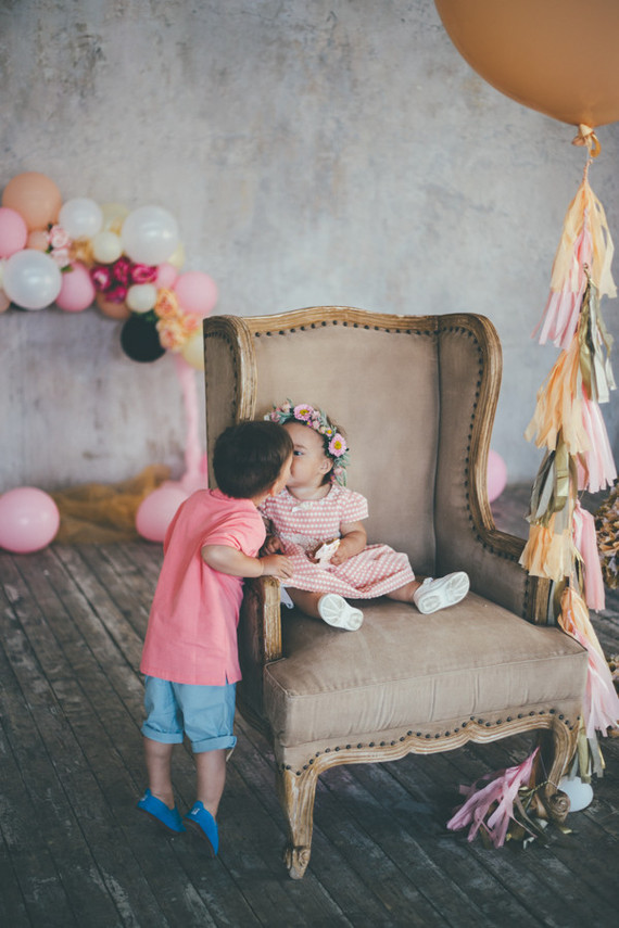 blush and gold first birthday