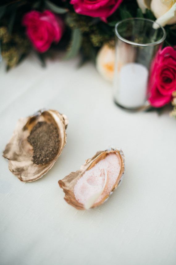 Sea shell salt containers