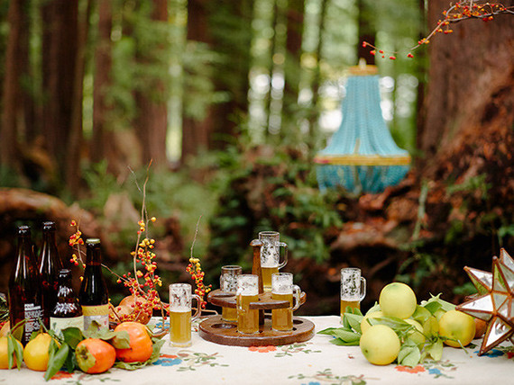 Rustic fall party in the redwoods