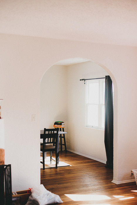 At home fall engagement portrait