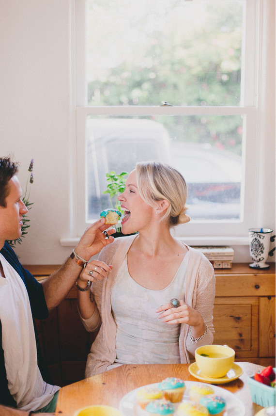 At home fall engagement portrait