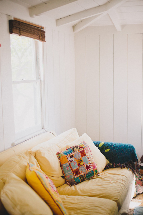 At home fall engagement portrait