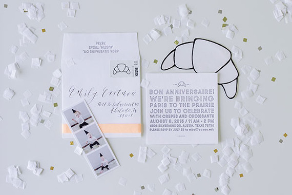 French themed black and white 1st birthday Inspiration