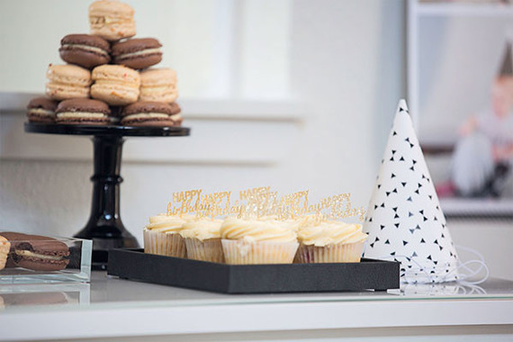 French themed black and white 1st birthday Inspiration