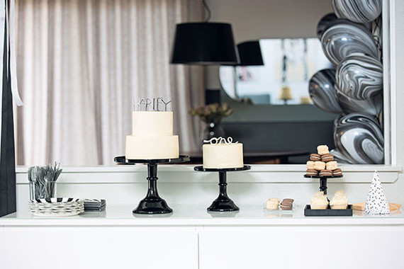 French themed black and white 1st birthday Inspiration