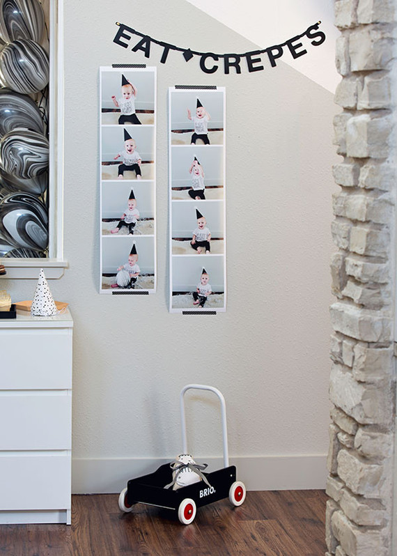 French themed black and white 1st birthday Inspiration