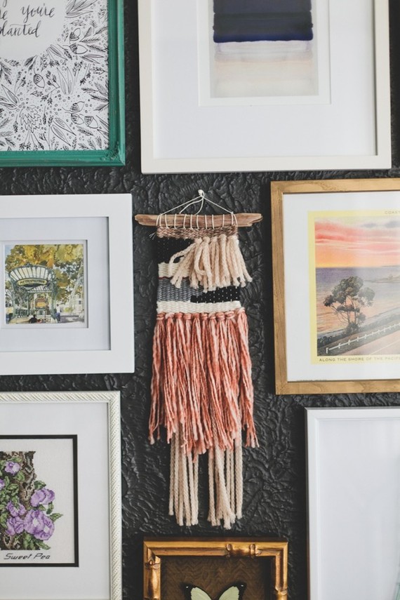 gallery wall on black