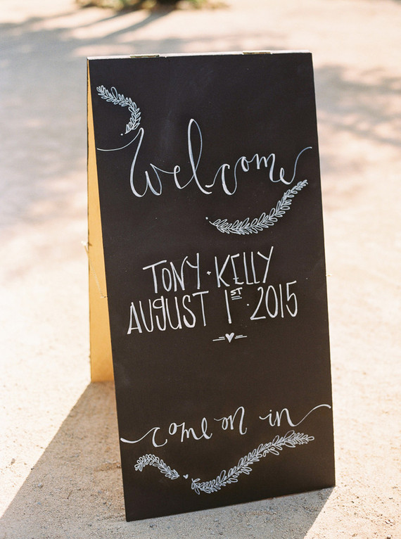 Chalkboard wedding signage