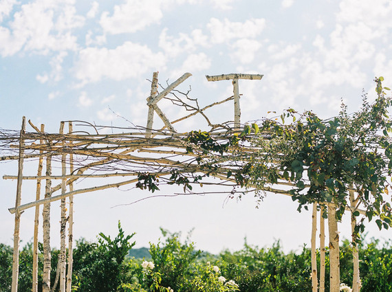 Rustic ceremony altar