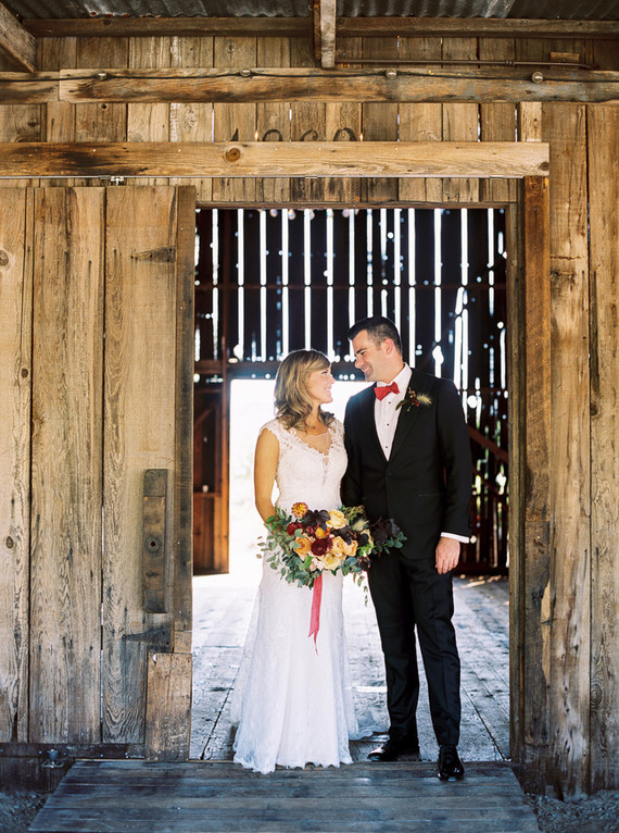 Rustic wedding portrait
