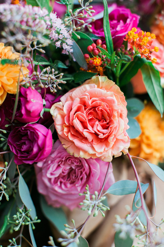 Colorful wedding florals
