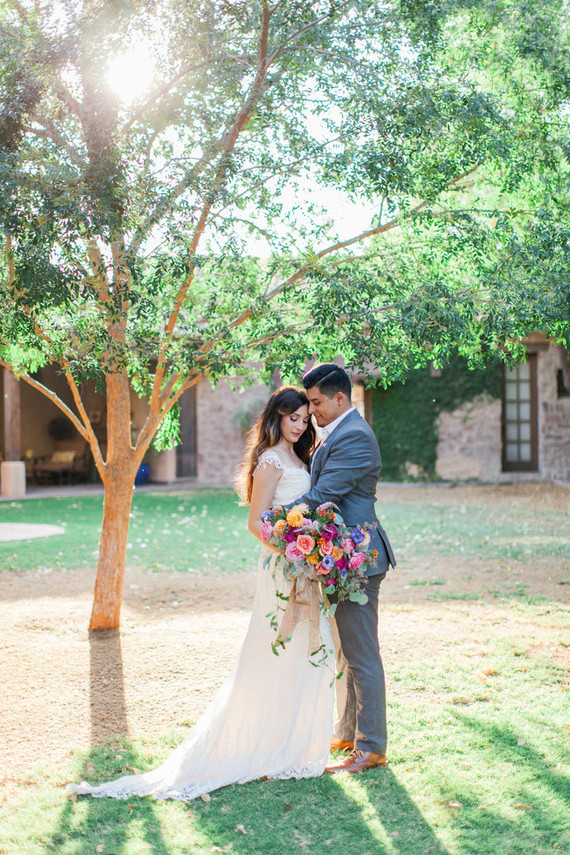 Outdoor wedding portrait