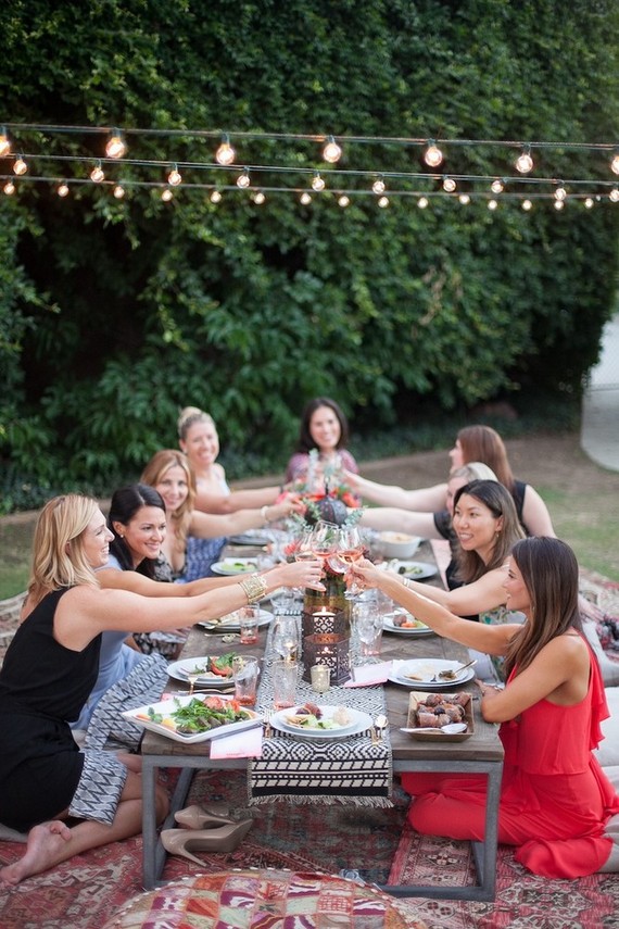 Eclectic outdoor dinner party