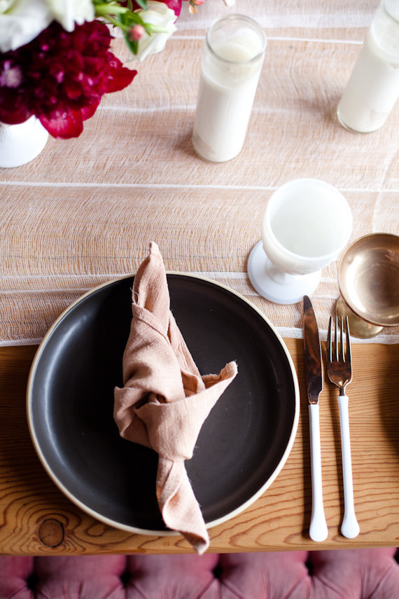 black place setting