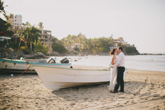 Beach wedding portrait