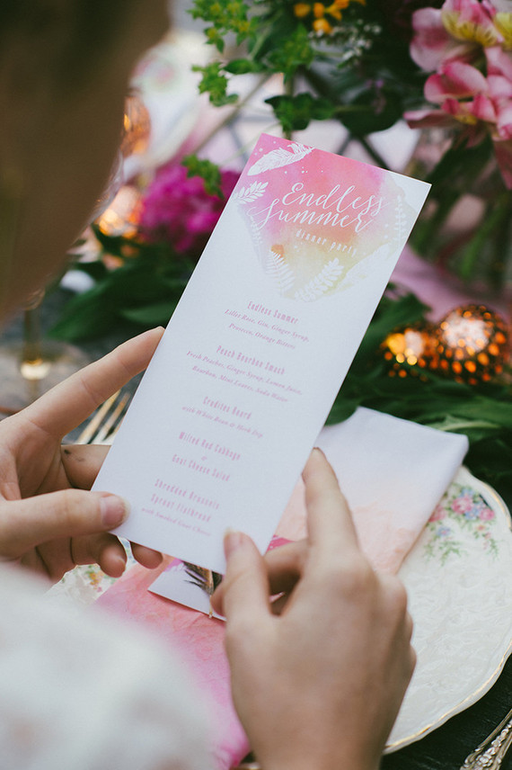 Watercolor menu