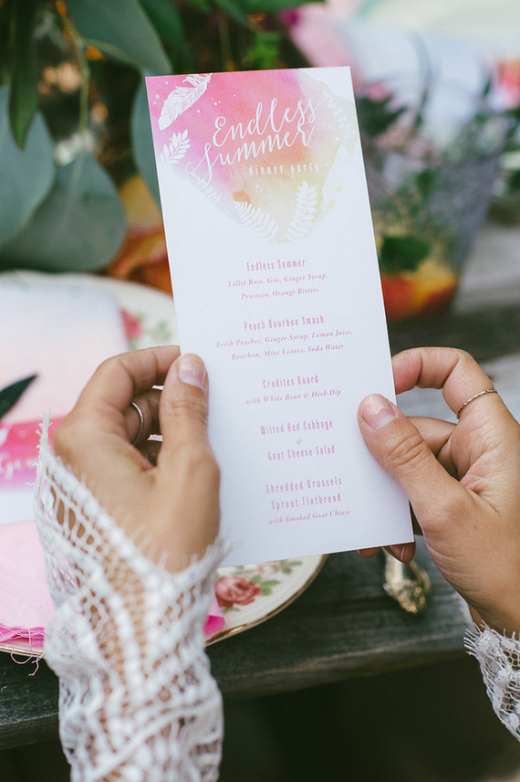Watercolor menu Inspiration