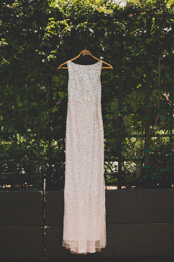 Gold sparkle wedding dress