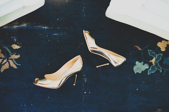Gold wedding shoes