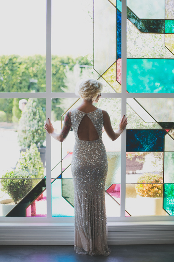 Gold sparkle wedding dress