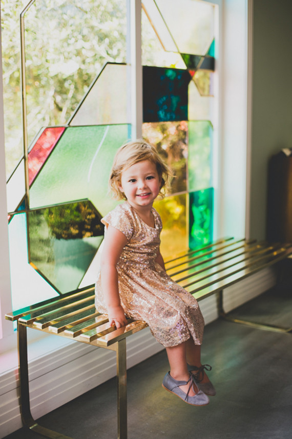 Gold flower girl dress