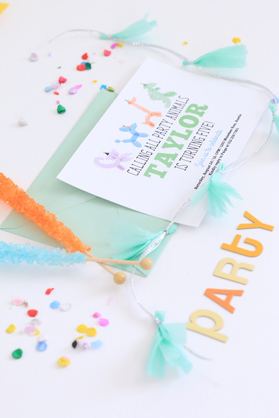 balloon animal invite Inspiration