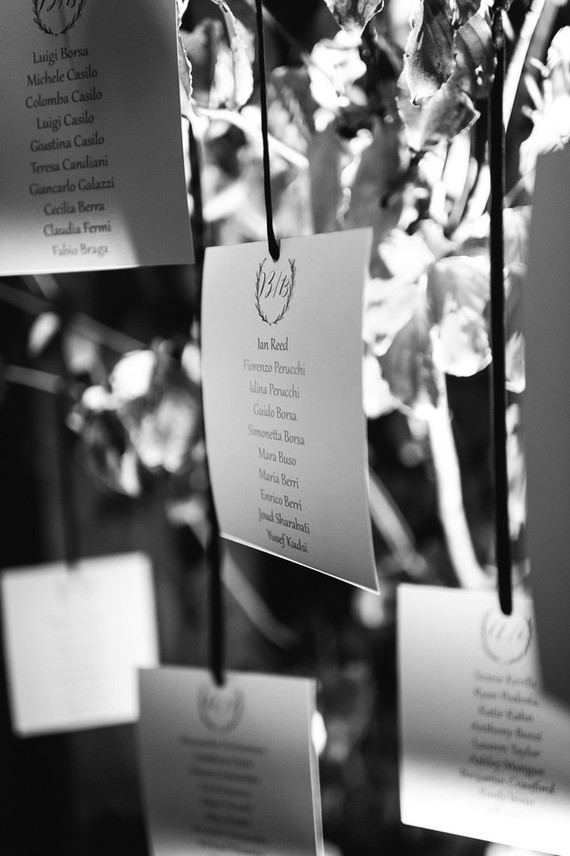 Hanging escort cards